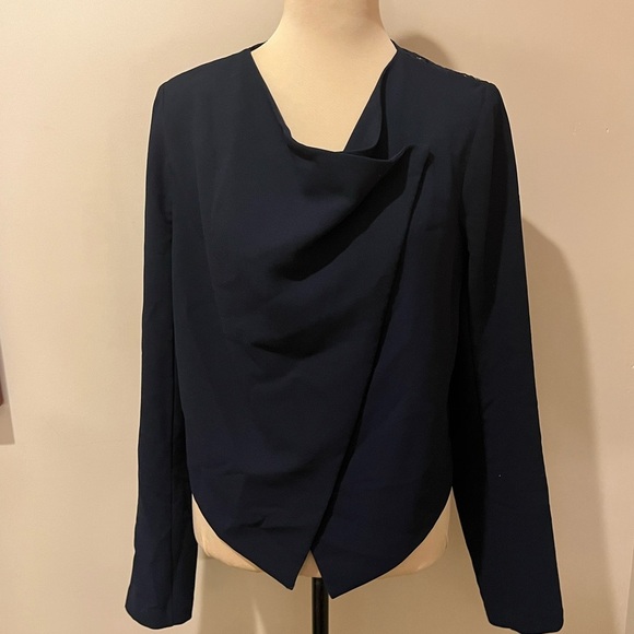 Anthropologie Bailey 44 Womens Cascara Draped Lace Back Blazer, size Large - Picture 5 of 6